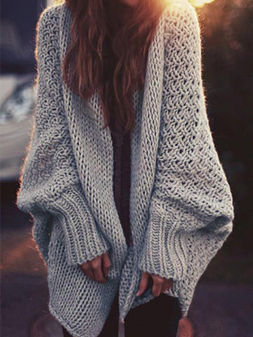 Airchics cardigan en grosse maille manches chauve-souris oversized femme gilet